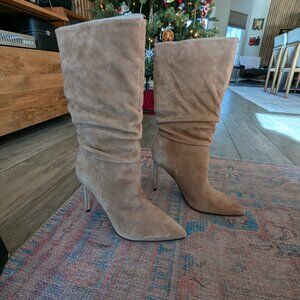 Marc Jacobs Natural Slouched Pointed Toe High Heel Boots